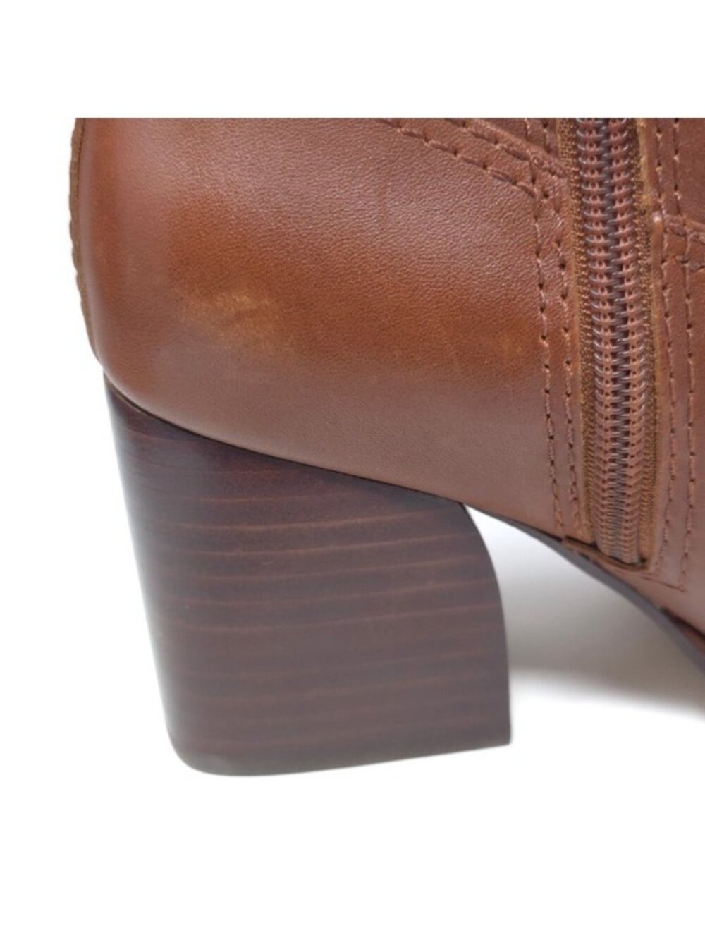 Vince Camuto Boots Leila Brown Leather Block Heel Knee High Size 6M - Picture 8 of 12